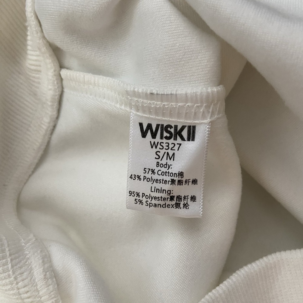 WISKII WHITE CASUAL V-NECK SWEATSHIRT SIZE SMALL/ MEDIUM - Picture 5 of 6